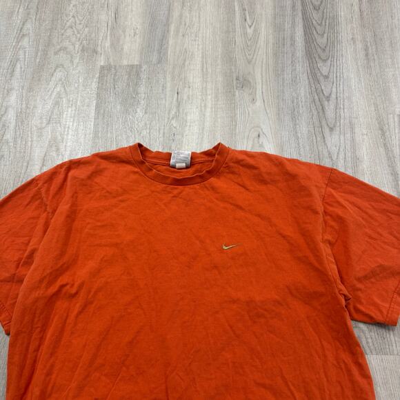 Vintage Nike Shirt Men's Extra Large XL Orange y2k Embroidered Swoosh Check - Picture 2 of 7